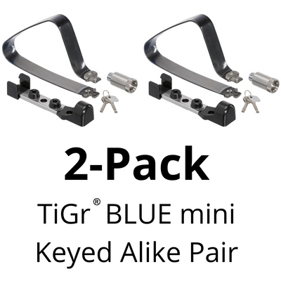 Keyed Alike Pair of TiGr BLUE mini – blue steel mini ulocks: strong, lightweight, certified bicycle security by TiGr Lock
