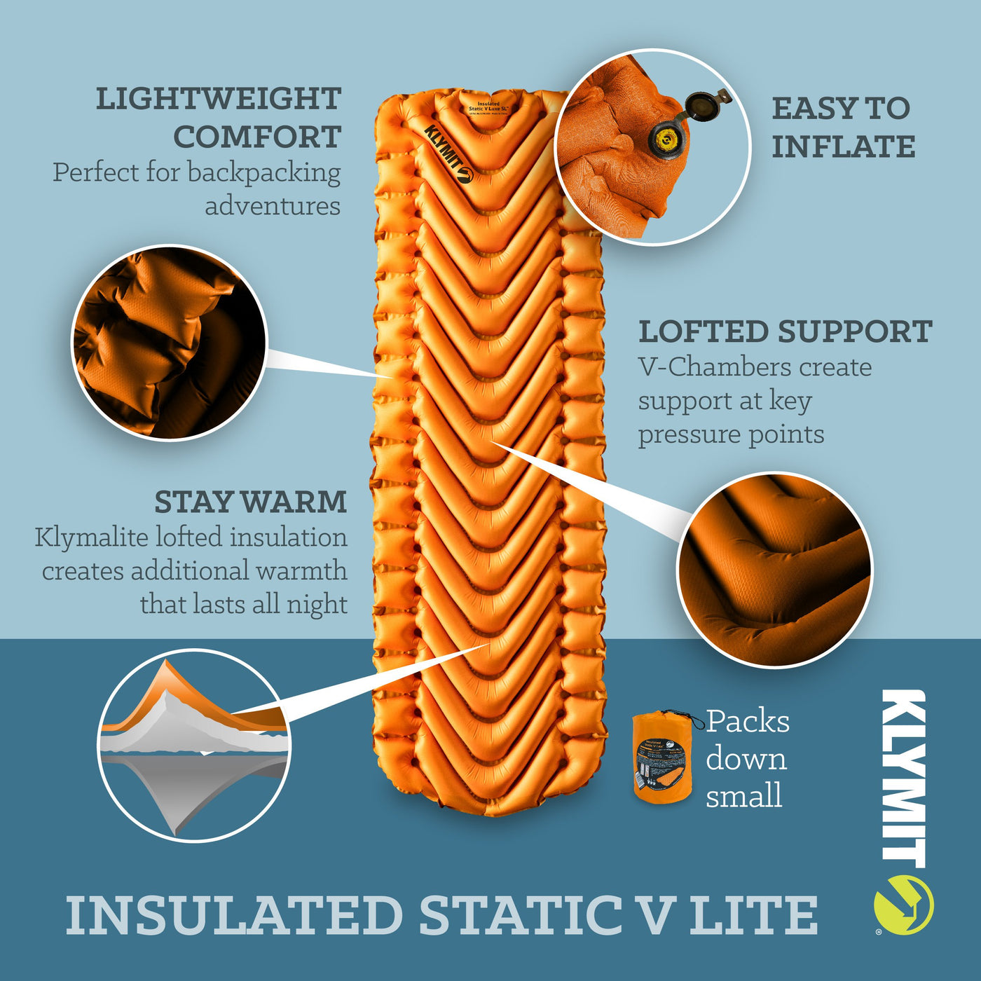 Insulated Static V Lite by Klymit - Peak Outdoors - Klymit -