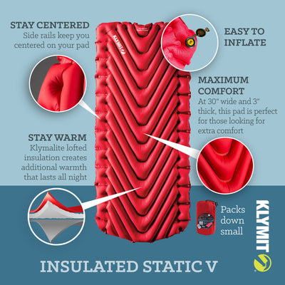 Insulated Static V Luxe by Klymit - Peak Outdoors - Klymit -