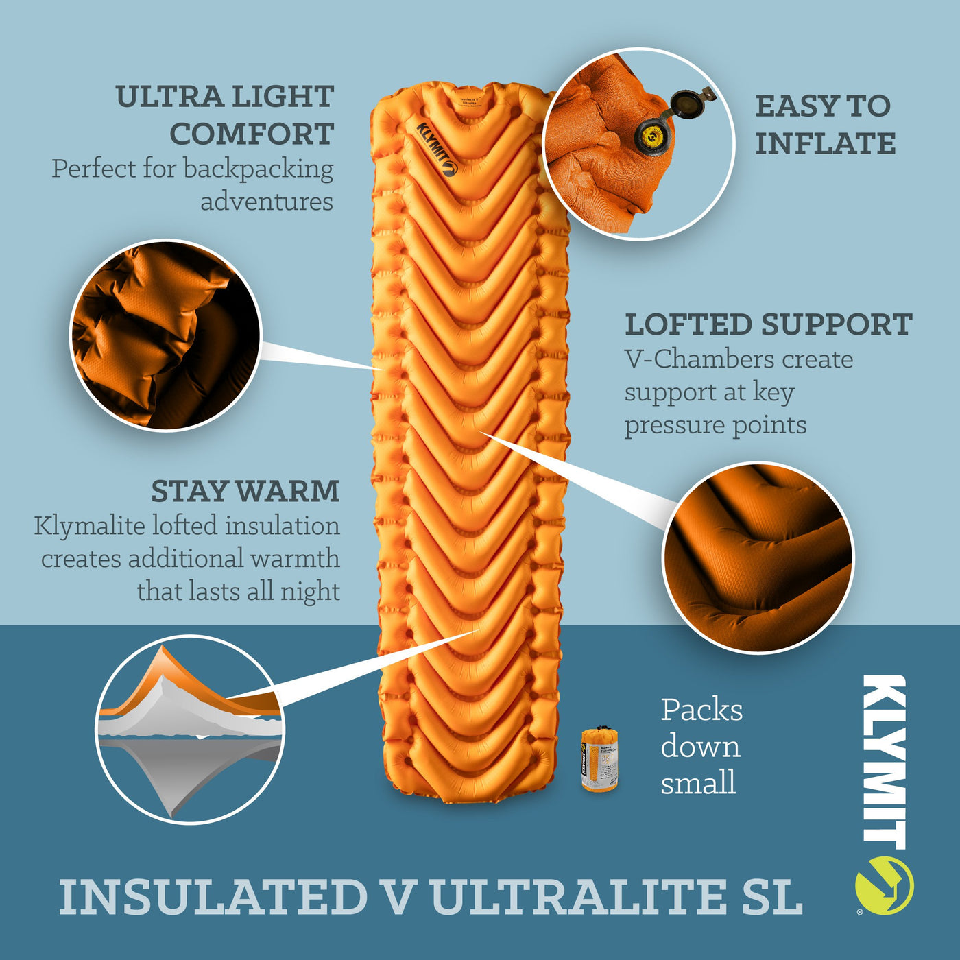 Insulated V Ultralite SL by Klymit - Peak Outdoors - Klymit -