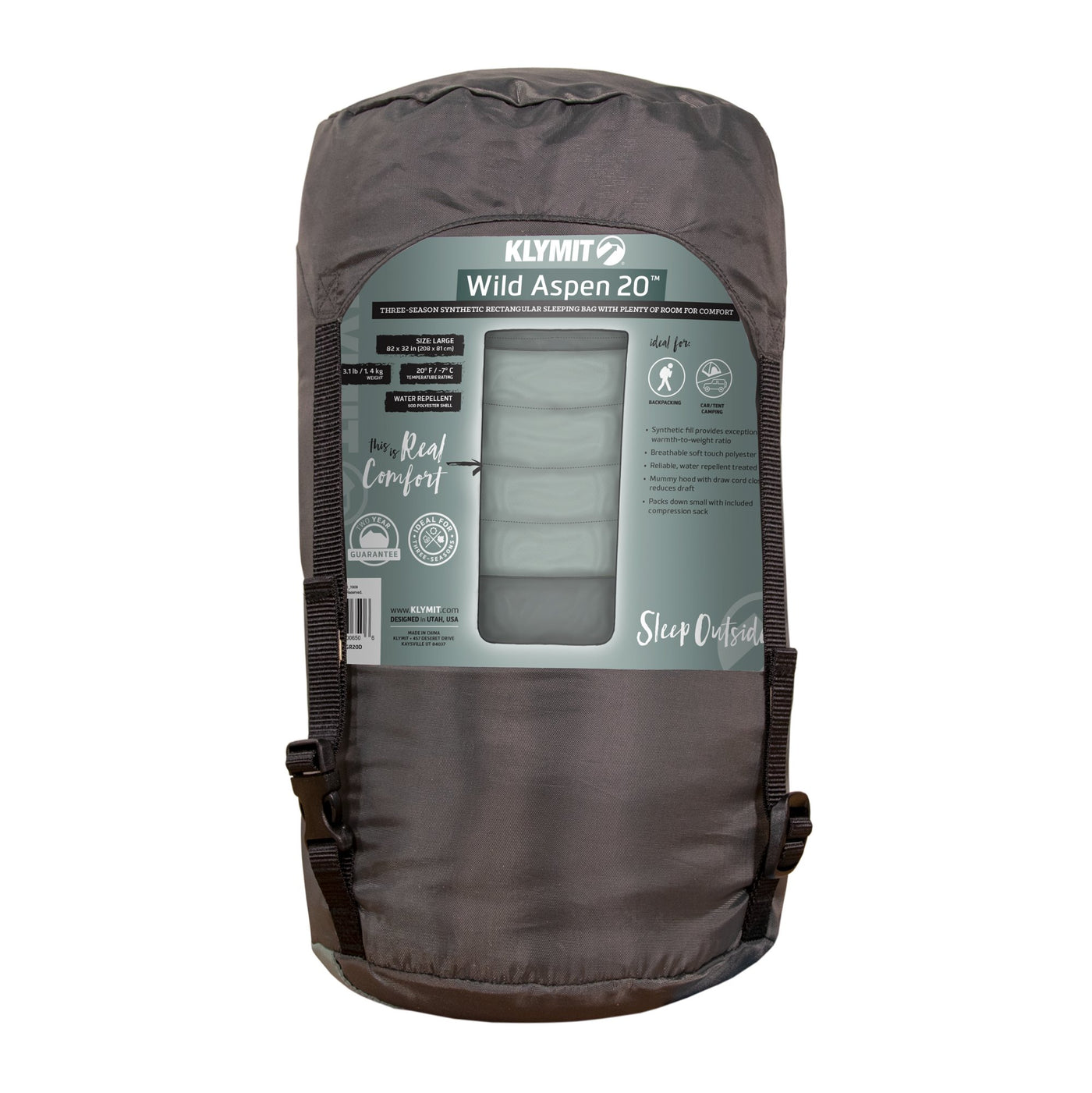 Wild Aspen 20 Rectangle Sleeping Bag by Klymit - Peak Outdoors - Klymit -